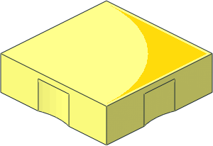 Duplo Tile  2 x  2 with Yellow Inverse Quarter Disc Pattern