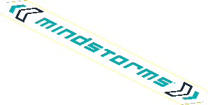 Sticker Pointed Rectangle with Dark Turquoise "MINDSTORMS" on White Background Sticker Pointed Rectangle with Dark Turquoise "MINDSTORMS" on White Background