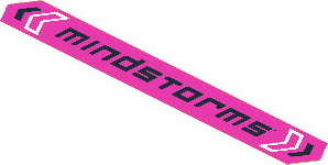 Sticker Pointed Rectangle with Black "MINDSTORMS" on Dark Pink Background Sticker Pointed Rectangle with Black "MINDSTORMS" on Dark Pink Background