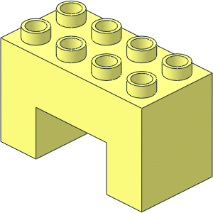 Duplo Brick  2 x  4 x  2 with 2 x  2 Cutout on Bottom