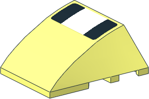 Wedge  4 x  3 Triple Curved without Studs with White Stripe on Black Face Sticker