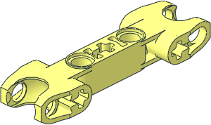 Constraction Connector  7 x  2 with Double Angled Ball Sockets and Perpendicular Axle/Pin Holes