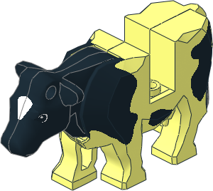 Animal Cow with Black Spots and Black Head with White Blaze Pattern