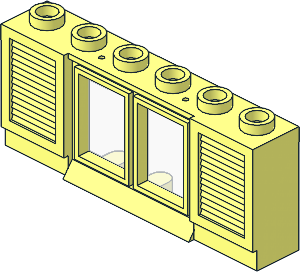 Window 1 x 6 x 2 Classic Shuttered with Long Sill (Complete) Window 1 x 6 x 2 Classic Shuttered with Long Sill (Complete)