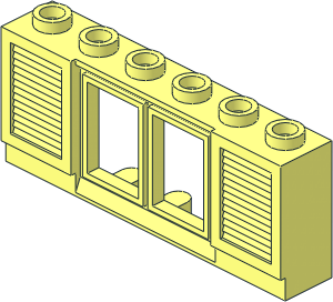 ~Window 1 x 6 x 2 Classic Shuttered with Short Sill ~Window 1 x 6 x 2 Classic Shuttered with Short Sill