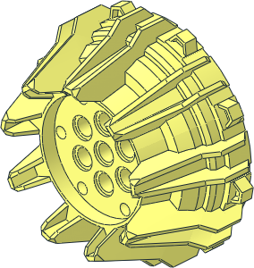 Wheel 32 x 64 Conical with Spikes and Inner 48 Tooth Gear