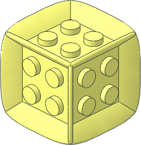 Die  6 Sided  2 x  2 x  2 with Rubber Frame