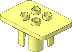 Duplo Furniture Table  3 x  4 x  1.5 with Four Studs on Top
