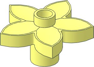 Duplo Plant Flower with  5 Petals and  1 Top Stud