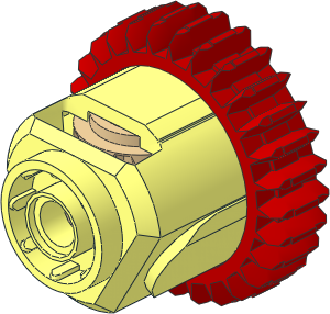 Technic Differential with Red 28 Tooth Drive Gear and Tan Satellites