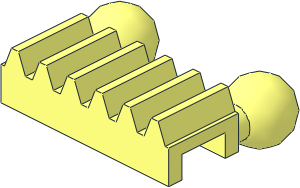 Technic Gear Rack  1 x  2.4 with Towballs