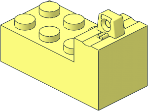 Hinge Brick  2 x  4 Locking with  1 Finger on Top at One End