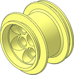 Wheel 25 x 28 VR with 35mm Diameter Rear Rim and Partial Cross Axle Hole
