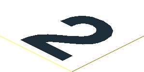 Sticker  1.1 x  1.1 with Black "2" on White Background