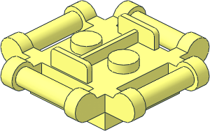 Brick 2 x 2 x 0.667 with Handle on 4 Sides and 2 Studs on Top Brick 2 x 2 x 0.667 with Handle on 4 Sides and 2 Studs on Top