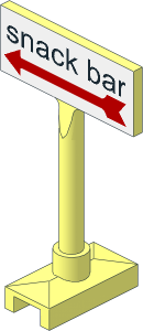 ~Roadsign Wide Rectangle with Snack Bar White Pattern (Obsolete)