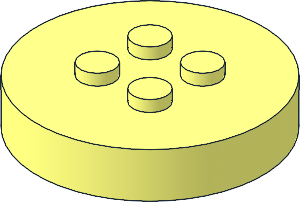 Brick  4 x  4 x  0.667 Round with RFID Tag and  4 Studs