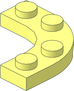 Plate  3 x  3 with  2 x  2 Corner Round and  2 x  2 with  1 x  1 Corner Round Cutout