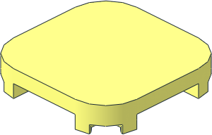 Tile  4 x  4 x  0.667 with Rounded Corners