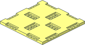 Plate 16 x 16 x  0.667 with Cutouts and Recessed Studs