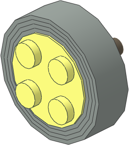 Wheel Rim 8 x 18 with 4 Studs, Cylindrical Axle with LightGrey Tyre 7.2/ 45 x 8.8 Wheel Rim 8 x 18 with 4 Studs, Cylindrical Axle with LightGrey Tyre 7.2/ 45 x 8.8