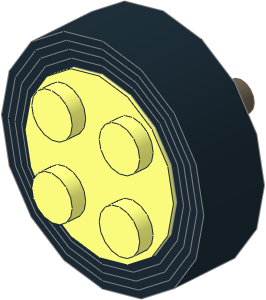 Wheel Rim 8 x 18 with 4 Studs, Cylindrical Axle with Black Tyre 7.2/ 45 x 8.8 Wheel Rim 8 x 18 with 4 Studs, Cylindrical Axle with Black Tyre 7.2/ 45 x 8.8