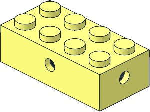 Brick  2 x  4 with 4 Black Axle Bushes and Trans-Clear Underside