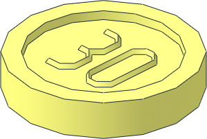 Minifig Coin with "30" Sans-serif Type