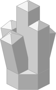 ~_Rock 1 x 1 Crystal 5 Point Chrome Silver (Obsolete) ~_Rock 1 x 1 Crystal 5 Point Chrome Silver (Obsolete)