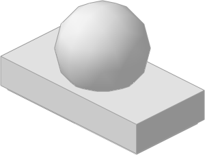 ~_Tile  1 x  2 with Ball Chrome Silver (Obsolete)