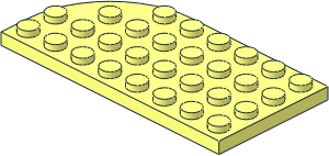 Plate  4 x  8 Curved Left without Stud Cutouts