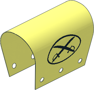 Sheet Fabric Wagon Cover with Crossed Cutlasses Pattern (Formed)