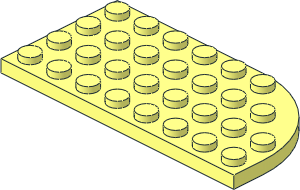 Plate  4 x  8 Curved Right without Stud Cutouts