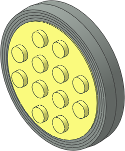 Wheel Rim 8 x 35 with 12 Studs with Axle and Light Grey Tyre Wheel Rim 8 x 35 with 12 Studs with Axle and Light Grey Tyre