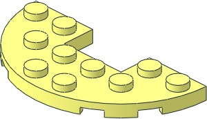 Plate  3 x  6 Round Half with  1 x  2 Cutout