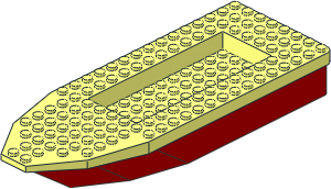 Boat Hull Unitary 22 x 8 x 2.333 (Complete) with Red Base Boat Hull Unitary 22 x 8 x 2.333 (Complete) with Red Base