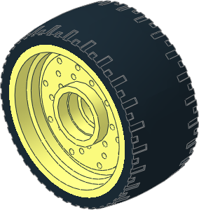 Wheel 11 x 24 with Integral Rubber Black Tyre