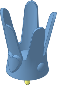 Belville Crown Small with Chrome Blue Pattern