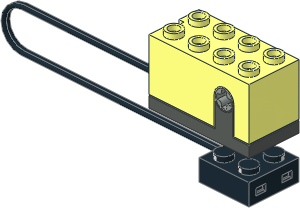 Electric Brick 2 x 4 x 1.667 Sensor Rotation with Short Cable, Black Contact Brick Electric Brick 2 x 4 x 1.667 Sensor Rotation with Short Cable, Black Contact Brick