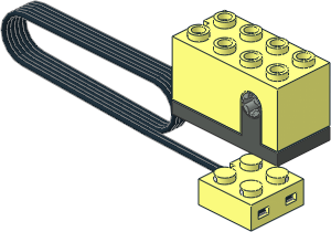 Electric Brick 2 x 4 x 1.667 Sensor Rotation with Long Cable and Contact Brick Electric Brick 2 x 4 x 1.667 Sensor Rotation with Long Cable and Contact Brick