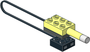 Electric Brick 2 x 3 Sensor Temperature with Short Cable, Black Contact Brick Electric Brick 2 x 3 Sensor Temperature with Short Cable, Black Contact Brick