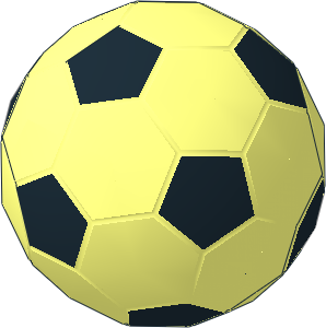 Minifig Soccer Ball with Black Pentagons Pattern