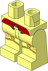 ~Minifig Hips and Legs with Shirttails, Gold Band and Fleur de Lis Pattern (Obsolete) ~Minifig Hips and Legs with Shirttails, Gold Band and Fleur de Lis Pattern (Obsolete)