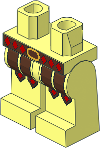 ~Minifig Hips and Legs with Leather Armour Pattern (Obsolete)