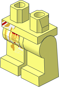 ~Minifig Hips and Legs with White and Gold Markings Pattern (Obsolete)