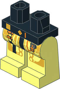 ~Minifig Hips and Legs with Orange Cable Pattern (Obsolete) ~Minifig Hips and Legs with Orange Cable Pattern (Obsolete)