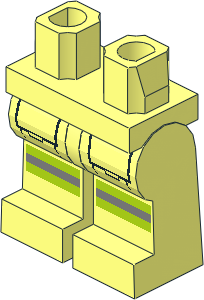 ~Minifig Hips and Legs with Reflective Stripes and Black Pocket Outline Pattern (Obsolete) ~Minifig Hips and Legs with Reflective Stripes and Black Pocket Outline Pattern (Obsolete)