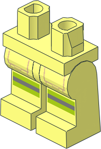 ~Minifig Hips and Legs with Reflective Stripes and Tan Pocket Outline Pattern (Obsolete) ~Minifig Hips and Legs with Reflective Stripes and Tan Pocket Outline Pattern (Obsolete)