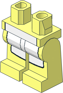 ~Minifig Hips and Legs with White Apron Pattern (Obsolete)