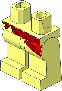 ~Minifig Hips and Legs with Red Tied Sash Pattern (Obsolete)
